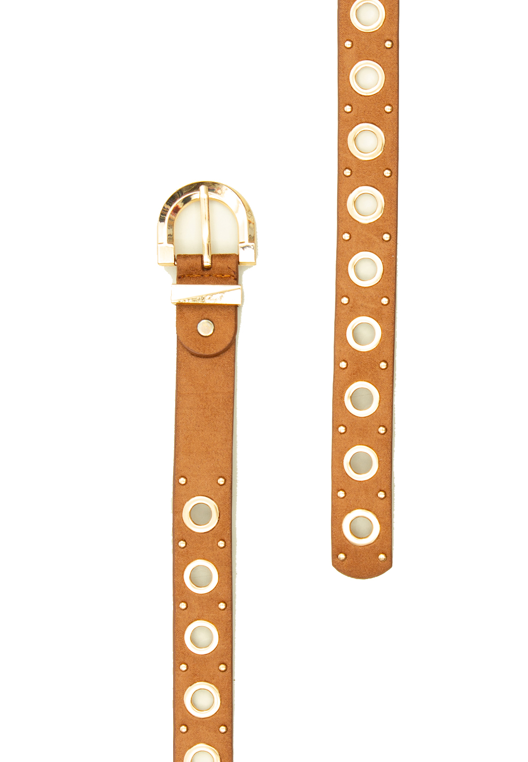 CINTURA FORI+BORCHIE 70%SYNTHETIC+30%METAL, MADE IN PRC               